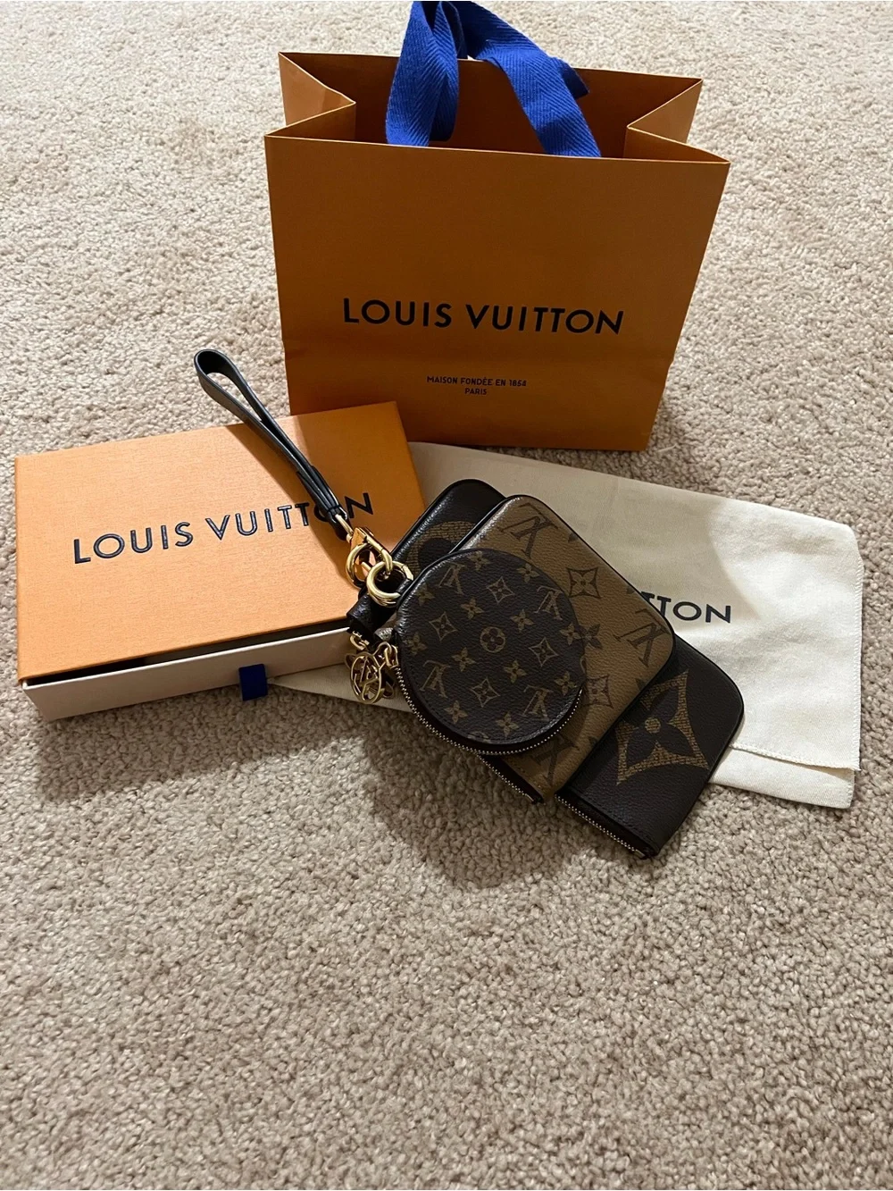 Louis Vuitton Monogram Canvas Multi-Pouch Key & Card Holder Set in Brown